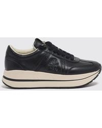 Premiata - Bethcoin Leather And Suede Sneakers With Contrasting Logo And Platform Sole - Lyst