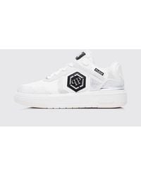 Philipp Plein - Sk8R Leather Sneakers With Applied Rhinestones - Lyst