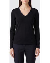Fabiana Filippi - Long-Sleeved V-Neck T-Shirt - Lyst
