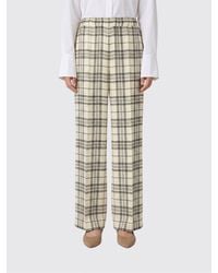 Jil Sander - High-Waisted Check Print Wide-Leg Viscose Trousers - Lyst