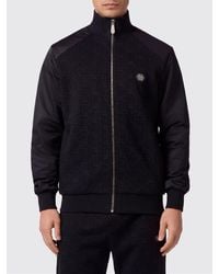 Philipp Plein - Hexagon Logo High Neck Zipped Cotton-Blend Sweatshirt - Lyst