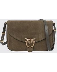 Pinko - Mini Love Bag Suede Crossbody Bag With Love Birds Logo - Lyst