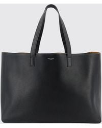 Saint Laurent - Smooth Leather Tote Bag With Removable Inner Pouch - Lyst