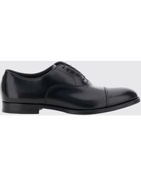 Doucal's - Brushed Leather Oxford Shoes With Tapered Toe - Lyst