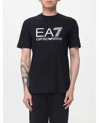 EA7 - Cotton Crew Neck T-Shirt - Lyst