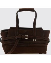 Moschino - Tie Me Suede Calfskin Tote Bag - Lyst