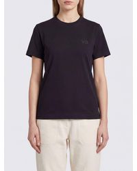 Y-3 - Crewneck Short-Sleeved Cotton T-Shirt With Tone-On-Tone Logo - Lyst