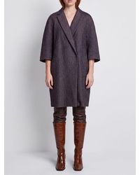 Max Mara - Knee-Length Double-Breasted Wool Blend Coat With Short Sleeves - Lyst