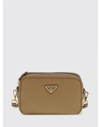 Prada - Grained Leather Triangle Shoulder Bag - Lyst