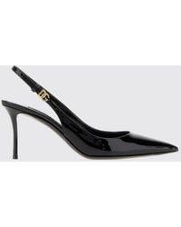 Dolce & Gabbana - Dolce &Amp Gabbana Patent Leather Slingback Pumps With Dg Logo - Lyst