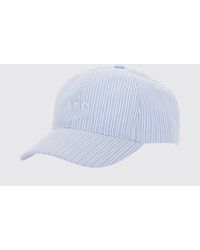 A.P.C. - Striped Cotton Baseball Cap With Contrasting Logo - Lyst
