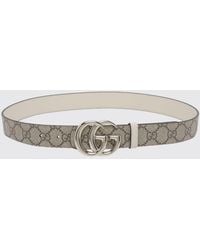 Gucci - Gg Marmont Gürtel Aus Beschichtetem Stoff Mit Monogramm Und Gg-Schnalle - Lyst