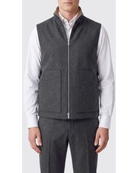 Lardini - High-Neck Knitted Wool Gilet With Zip Closure - Lyst