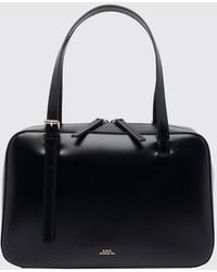 A.P.C. - Virginie Patent Leather Handbag With Double Handle And Shoulder Strap - Lyst