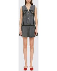Ganni - Rigid Mini Denim Dress - Lyst