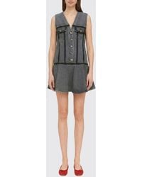 Ganni - Rigid Mini Denim Dress - Lyst