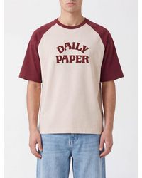 Daily Paper - Crewneck Cotton T-Shirt With Contrast Logo - Lyst