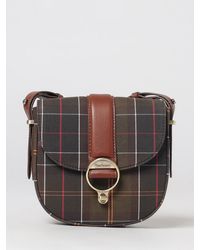 Barbour - Tartan Pattern Cotton Blend Crossbody Bag With Flap Closure - Lyst