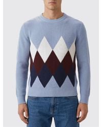 Ballantyne - Cotton Crewneck Pullover With Diamond Pattern - Lyst