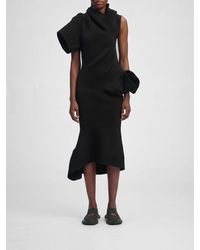 Issey Miyake - Asymmetrical One-Shoulder Long Jersey Dress - Lyst