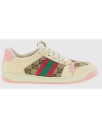 Gucci - Screener Sneakers Aus Leder Und Gg Jacquard-Canvas - Lyst