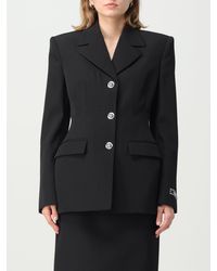Versace - Single-breasted Blazer With Logo - Lyst