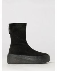 Vic Matié - Vic Mati&Eacute Suede Ankle Boots With A Platform Sole And Back Zip - Lyst