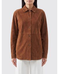 Semicouture - Suede Leather Shirt With French Collar - Lyst