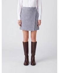 Semicouture - High-Waisted Wool Wrap Miniskirt - Lyst
