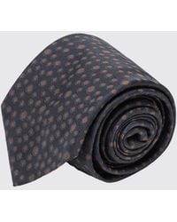 Ferragamo - Polka-Dot Pattern Silk Tie With Jacquard Logo - Lyst