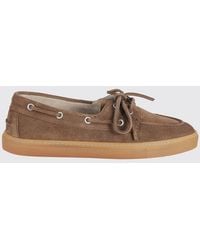 COPENHAGEN - Bicolour Leather And Canvas Boat Shoes - Lyst