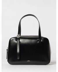A.P.C. - Virginie Box Glossy Leather Bag - Lyst