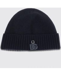 Dolce & Gabbana - Dolce &Amp Gabbana All-Over Dg Monogram Wool Beanie With Ribbed Cuff - Lyst
