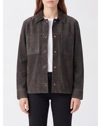 Max Mara - Suede Leather Shirt Jacket With Patch Pockets - Lyst