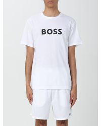 BOSS - T-shirt in cotone con logo - Lyst