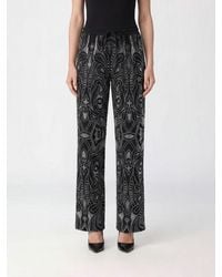 Philipp Plein - Gothic Wide-Leg Cotton-Blend Trousers With Rhinestone Logo - Lyst