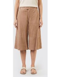 Arma - Jina Cropped Wide-Leg Suede Leather Trousers - Lyst