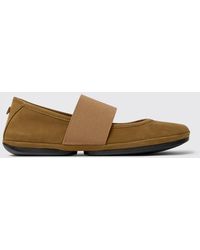 Camper - Right Nina Suede Ballerina Flats - Lyst