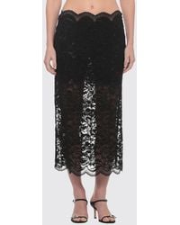Rabanne - Low-Waisted Lace Midi Pencil Skirt - Lyst