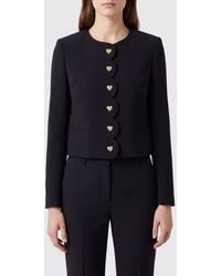 Twinset - Slim Fit Cropped Jacket With Heart-Shaped Buttons - Lyst