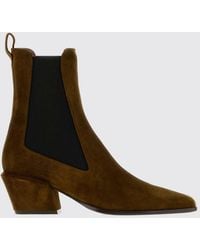 Paris Texas - Bettina Suede Western Chelsea Boots With Mid Flared Heel - Lyst
