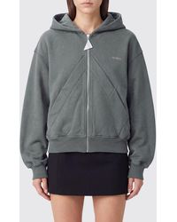 The Attico - Oversized Cotton Hoodie With Zip And Contrast Logo - Lyst