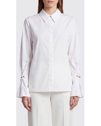 Erika Cavallini Semi Couture - Slim Fit Cotton Shirt With Flared Cuffs - Lyst