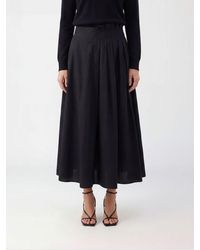 MSGM - Jupe Midi En Coton Plissé - Lyst