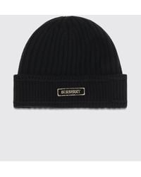 Burberry - Gerippte Beanie Aus Merinowolle Mit Gesticktem Logo - Lyst