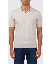 Tagliatore - Cotton And Linen Polo Shirt - Lyst