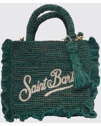 MC2 Saint Barth - Embroidered Logo Raffia Bag - Lyst