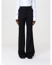 Sportmax - Striped Wool Blend Flared Trousers - Lyst