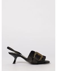 Versace Jeans Couture - Satin Sandals With Baroque Buckle - Lyst