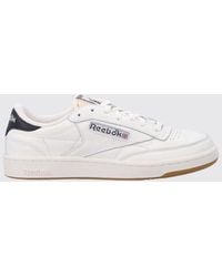 Reebok - Club C 85 Vintage Leather Sneakers With Contrast Logo And Rubber Sole - Lyst
